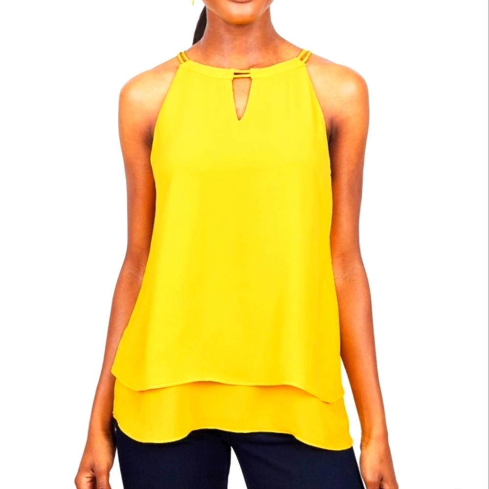 Blk Lt flyaway layered keyhole tank.  Sz Sm